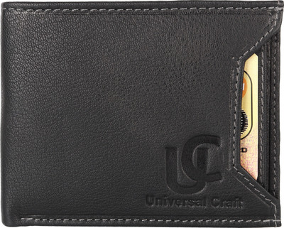

Universal Craft Boys Casual Black Genuine Leather Wallet(5 Card Slots)