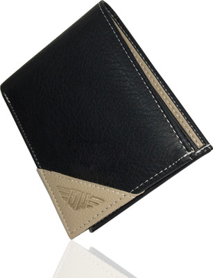 

Helizest Men Black Artificial Leather Wallet(4 Card Slots), Cream