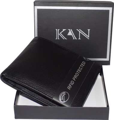 

Kan Men Black Genuine Leather Wallet(5 Card Slots)