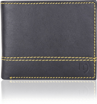 

MO DERNO Men Black Genuine Leather Wallet(7 Card Slots), Black 2