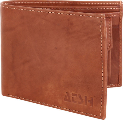 

ATSH Men Brown Genuine Leather Wallet(2 Card Slots)