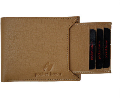 

pocket bazar Men Beige Artificial Leather Wallet(7 Card Slots)