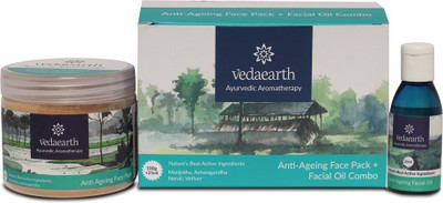 

Vedaearth Anti Ageing Facial Face Pack + Facial Oil Combo(125 g)