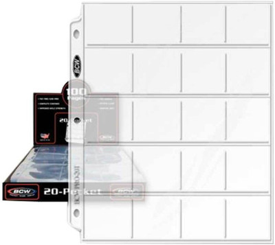 

BCW Pro 20-Pocket Pages, Pocket Size: 2" x2", 20 Pages - Coin Collecting Supplies