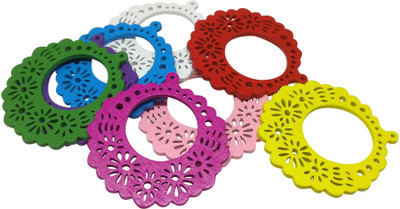 

Aumni Crafts Wooden Jewellery Pendants Scrapbooking DIY Keychain 50mm Round Flower Mixed Colors (Pack of 20 pieces)