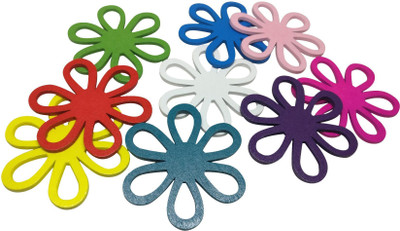 

Aumni Crafts Wooden Jewellery Pendants Scrapbooking DIY Keychain 43mm Flower Mixed Colors (Pack of 20 pieces)