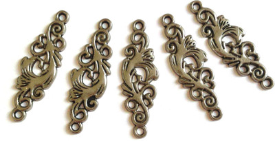 

Aumni Crafts Jewellery Making Metal Alloy Connectors for earrings & pendant 36x12mm Flower Antique Silver Color (Pack of 12 pieces)