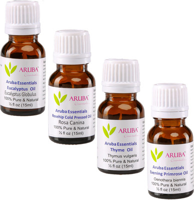 

Aruba Essentials 100% Undiluted Eucalyptus, Rosehip Cold Pressed, Thyme & Evening Primrose Oils(60 ml)