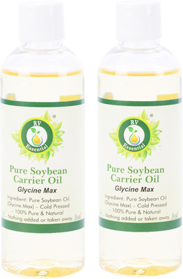 

R V Essential Pure Soybean Carrier Oil (100ml+100ml)- Glycine Max (100% Pure and Natural Cold Pressed) Pack of Two(200 ml)