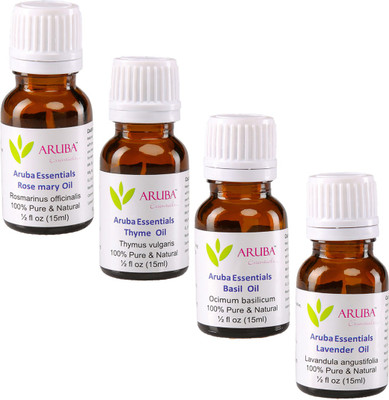

Aruba Essentials 100% Undiluted Rosemary, Thyme, Basil & Lavender Oils(60 ml)