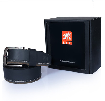 

Leo Men Casual Black Genuine Leather Belt