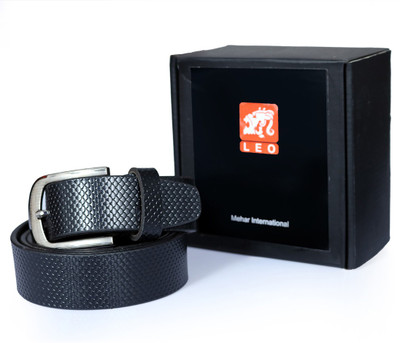 

Leo Men Casual Black Genuine Leather Belt