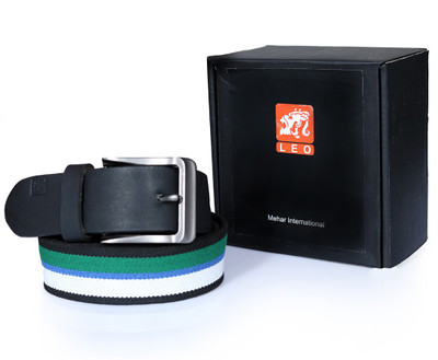 

Leo Men Casual White Genuine Leather Belt