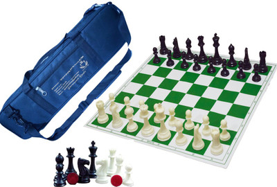 

Paramount Dealz Paramount Vinyl Chess Set with 2 Extra Queens/Professional Black Chess Bag 4 inch Chess Board(Green)