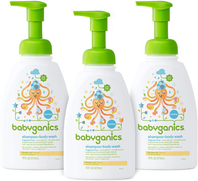 

Babyganics Baby Shampoo and Body Wash, Fragrance Free, 3 Pack(473 ml, Pack of 3)
