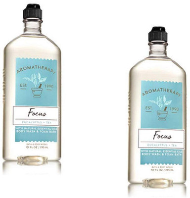 

Bath & Body Works Lot of 2 Aromatherapy Eucalyptus Tea Body Wash & Foam Bath 10oz.(295 ml, Pack of 2)