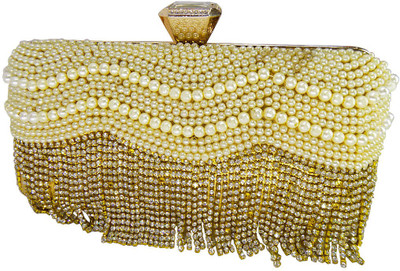 

KAVOO Party Gold, White Clutch