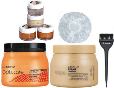 

Ultimate Hair Brush, Shower Cap With Matrix spa & Absolute Hair Spa Cream, Shahnaz Husain 24 Carot Gold Skin Radiance Facial Kit(Set of 5)