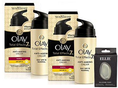 

Ellie Silicon Puff, Olay Total Effects 7 All In one Cream Pack Of 2(Set of 3)