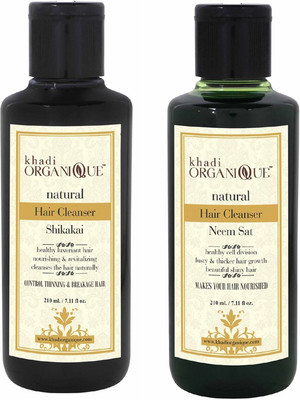 

khadi organique neem set shikakai natural cleanser(shmpoo) combo pack 420 ml(Set of 2)