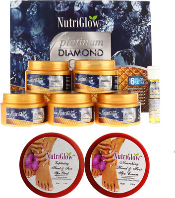 

NutriGlow SET OF 1 PLATINUM DIAMOND KIT + 1 HAND AND FOOT SPA KIT (1 SCRUB + 1 CREAM)(Set of 1)
