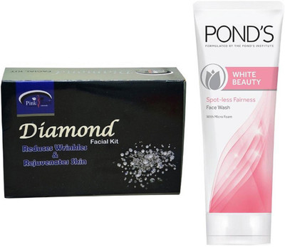 

Pink Root DIAMOND KIT 83G WITH POND'S WHITE BEAUTY FACEWASH(Set of 2)