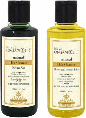 

khadi organique honey and lemon juice neem set natural cleanser(shampoo) combo pack 420 ml(Set of 2)