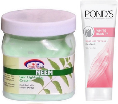 

Pink Root NEEM CREAM 500G WITH POND'S WHITE BEAUTY FACEWASH(Set of 2)