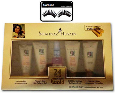 

caroline Eyelashes with shahnaz herbals 24 Carat Gold Kit(Set of 2)