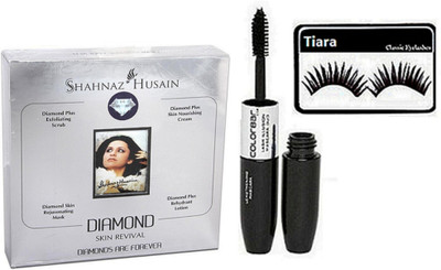

tiara Eyelashes & Shahnaz Husain Diamond Faical Kit , color Bar 2 in 1 Mascara & Eyeliner(Set of 3)
