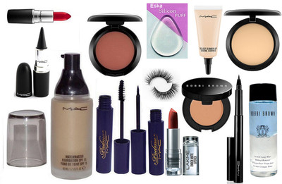 

eska Silicon Puff, Matchmaster Foundation SPF 15 & Lakme Enrich Matte Lipstick, Mac Padma Eyeliner, Mascara, Blusher, Stick Kajal, Eyelashes, Select Cover-Up & Bobbi Brown Concealer, Mac Pen Eyeliner, Red Matte Lipstick, Compact, Liquid Makeup Remover(Set