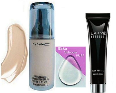 

eska Silicon Puff, Mac Matchmaster Foundation & Lakme Absolute Blur Perfect Primer(Set of 3)