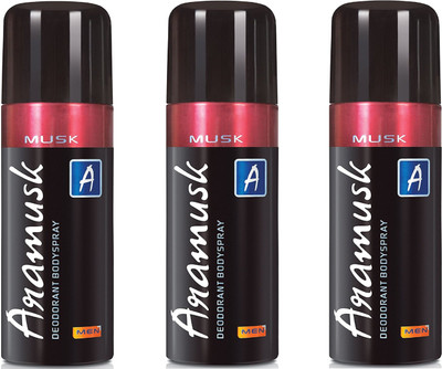 

Aramusk Musk Deodorant Body Spray for Men 150ML Each (Pack of 3) Deodorant Spray - For Men & Women(450 ml, Pack of 3)