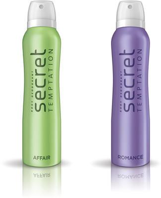

Secret Temptation Affair & Romance pack of 2 Deodorant Spray - For Women(300 ml, Pack of 2)