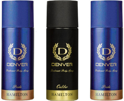 

Denver PRIDE & CALIBER COMBO SET 3 Deodorant Spray - For Men(495 ml, Pack of 3)