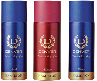 

Denver PRIDE & HONOUR COMBO SET OF 3 Deodorant Spray - For Men(495 ml, Pack of 3)