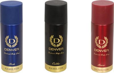 

Denver PRIDE & CALIBER & HONOUR Deodorant Spray - For Men(495 ml, Pack of 3)