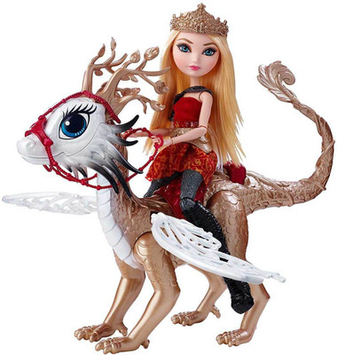 

Mattel Ever After High Dragon Games Apple White Doll and Braebyrn Dragon(Multicolor)