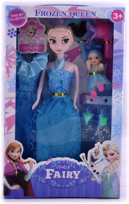 

Kidzfan Fashion Doll Frozen Queen Fairy Doll | With Baby Doll and Accessories | Rich Blue(Blue)