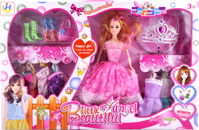 

Kidzfan Fashion Doll Beautiful Little Angel With Clothes And Other accessories(Multicolor)