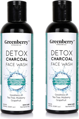 GreenBerry Detox Charcoal Face Wash - Pack of 2 Face Wash(200 g)