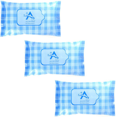 

ALLWIPES Bed Bath Wipes and Body wash Cleansing & Refreshing wipes Wet Wipes ( packet)(Pack of 10)