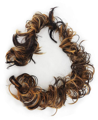 

Prime Synthetics Hair Frill Extensions for Girls and Women’s, Hair Bun maker Accessories Bun(Gold, Brown)