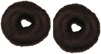 GULZAR Hair Donut for Bun Maker / Hair Accessories Bun (Black) PACK OF 2 Bun(Black)