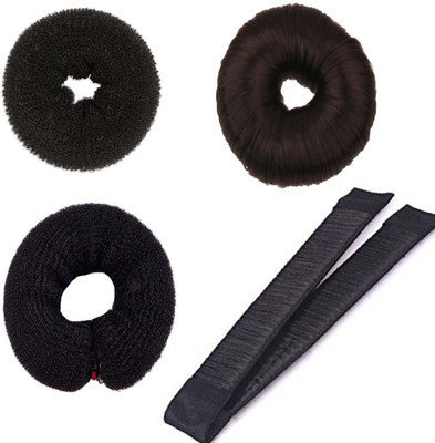 

Param French Bun Maker Women Girls, Hair Styling Donut Bun Maker Accessories,snap donut, scale donut , donut , and Synthetic donut Bun(Black)