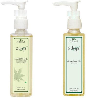 

G Drops Castor & Grapeseed Oil Combo(2x100ml) Hair Oil(200 ml)