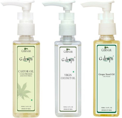 

G Drops Castor,Coconut & Grapeseed Oil Combo(3x100ml) Hair Oil(300 ml)