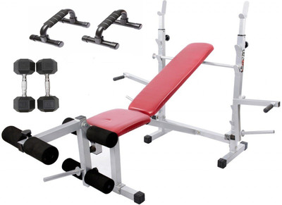 

Lifeline Multi Bench 309 | Bundles With Push up Bar and Hexa Dumbbell 7.5kg Set Home Gym Combo(100 - 120 kg)