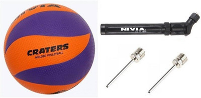 

Nivia 'Crater' volleyball + one Double action Pump + 2 Needle (Color on availability)- Volleyball Kit