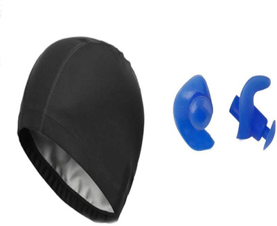 

DALUCI PU Swimming Cap With Waterproof Swimming Professional Silicone Swim Earplugs for Adult Men Women Swimming Kit